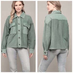 NWOT Fate Washed Flap Pocket Button-Up Jacket Shacket